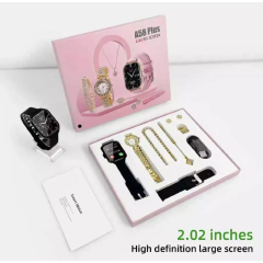 A58plus smart watch Bluetooth call with diamond 2pcs watches gift box set for women's smartwatch GT4 heart rate Monotor sports watch Woman Smartwatch Luxury Ladies Watch Girlfriend Birthday Gift set