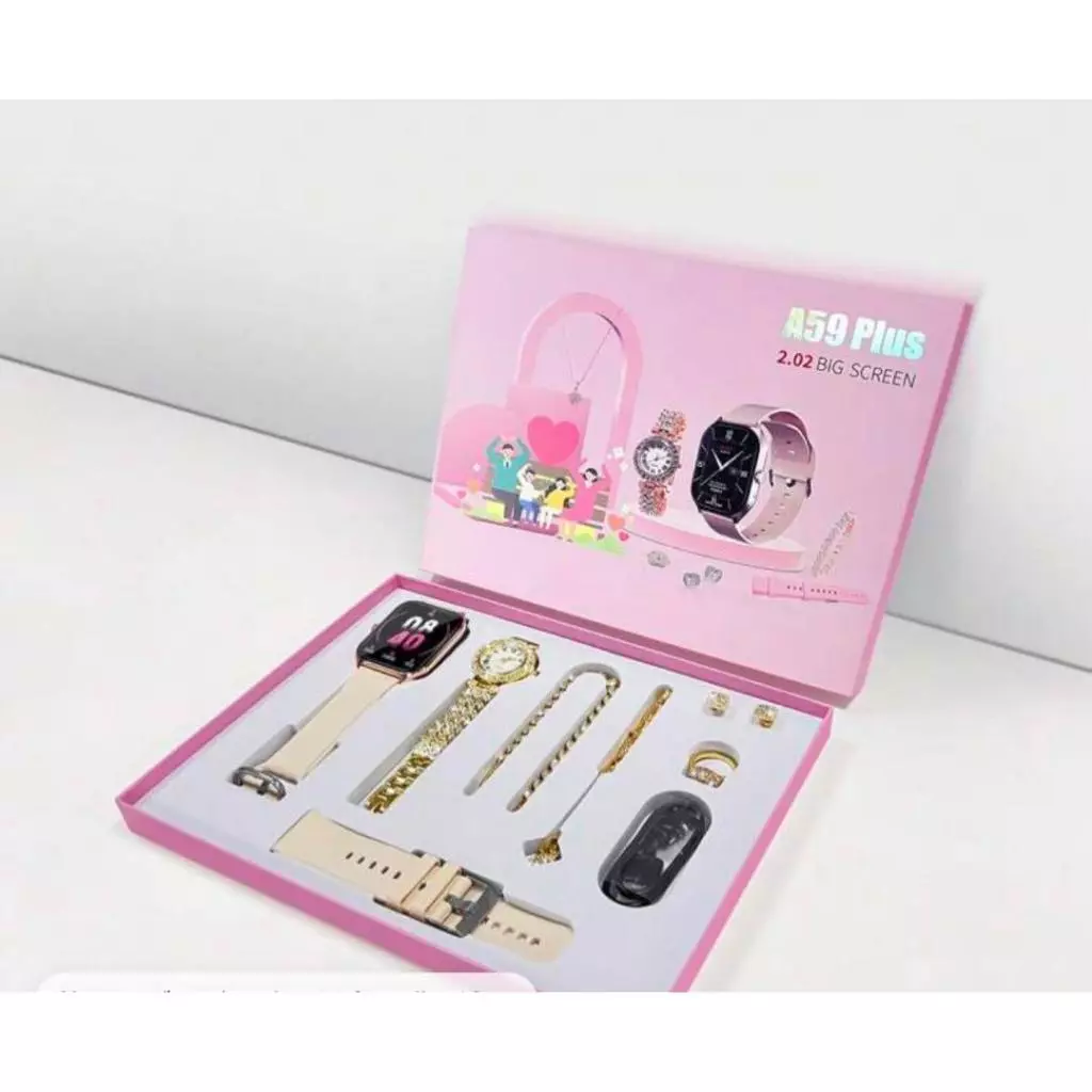 A58 Plus smart watch women's watch Bluetooth call message reminds heart rate sports watch Luxury Lady Watch Fitness Waterproof Smart Watch For Woman gift box set GT4 6 IN 1 Girl Woman Smart Watch