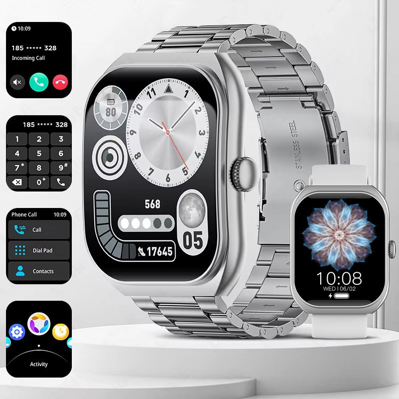 Z172 Curved Screen Smart Watch 2.01 inch Touch screen Bluetooth Call Waterproof Outdoor Sports Watch Men's Smart Watch Women's Smartwatch Long Battery Life Sports Smart Bracelet Smartwatch For Men