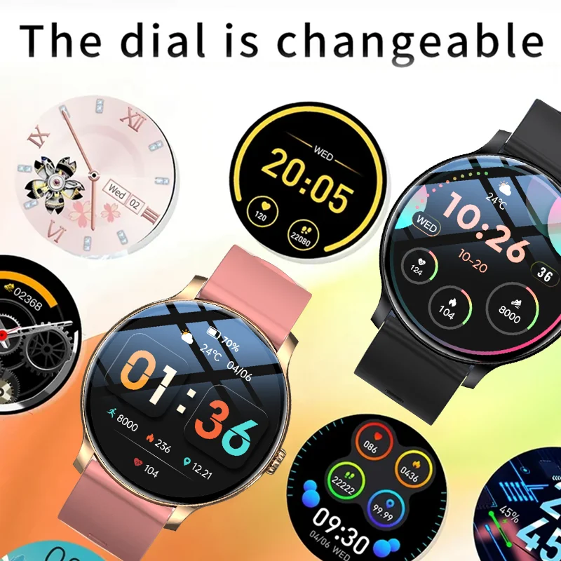 LXASFIT 2025 New Smart Watch Heart Rate Sleep Health Monitor Bluetooth Talk Ladies Sport Smart Watch for Android IOS Men Smart Watch Women Smart Watch Kids Smartwatch Fitness Round Screen Ladies Watch
