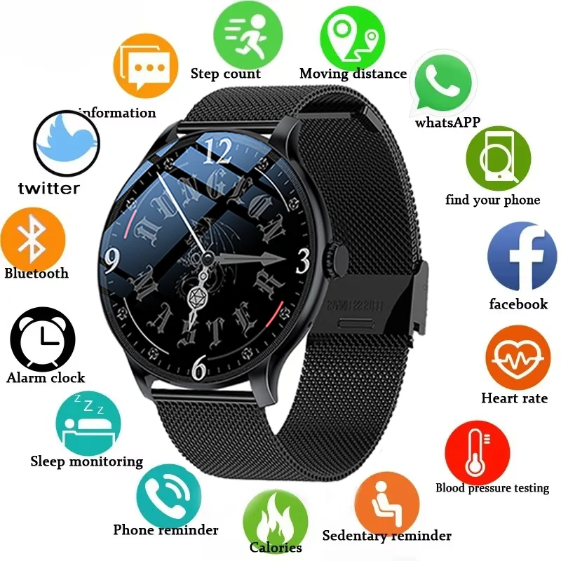 LXASFIT 2025 New Smart Watch Heart Rate Sleep Health Monitor Bluetooth Talk Ladies Sport Smart Watch for Android IOS Men Smart Watch Women Smart Watch Kids Smartwatch Fitness Round Screen Ladies Watch