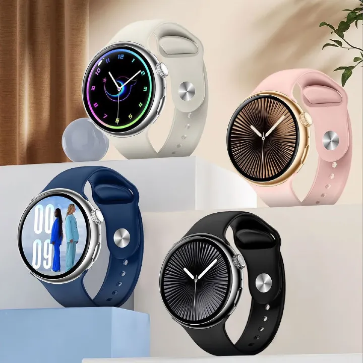 For HUAWEI Outdoor GPS Smart Watch Men Round HD AMOLED Screen Gesture touch Compass Bluetooth Call Heart rate Waterproof Sport Smart Watch Men's Smart Watch Women Smart watch with 2 straps Gift Set