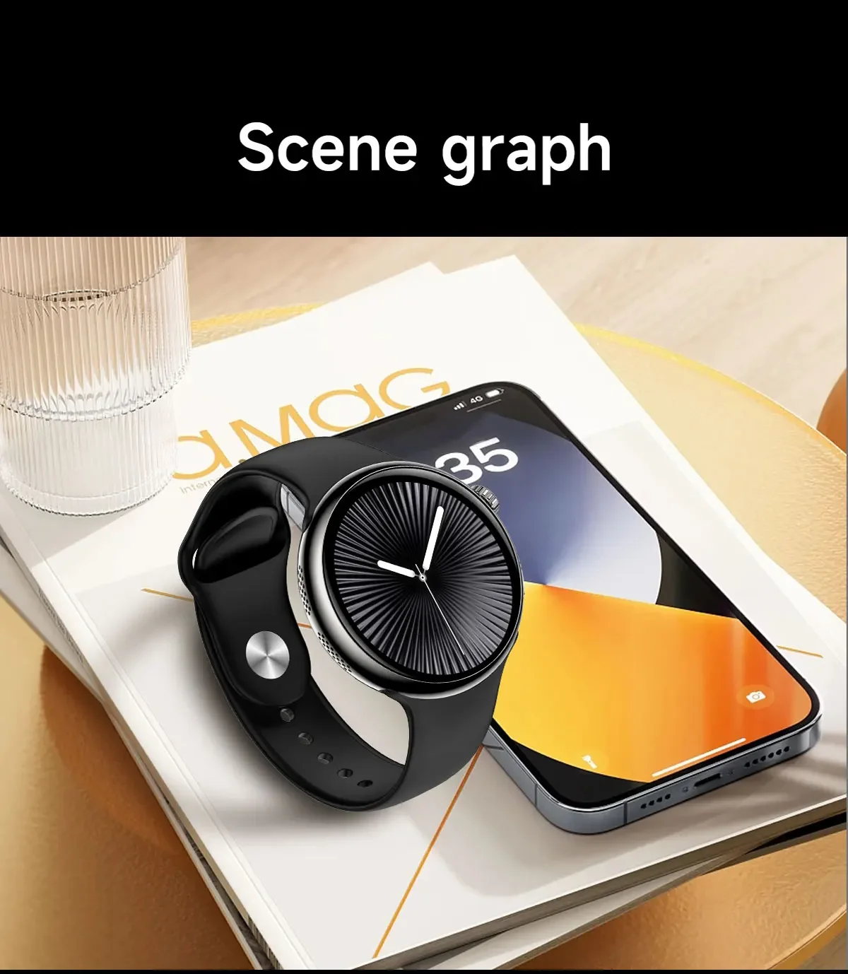 For HUAWEI Outdoor GPS Smart Watch Men Round HD AMOLED Screen Gesture touch Compass Bluetooth Call Heart rate Waterproof Sport Smart Watch Men's Smart Watch Women Smart watch with 2 straps Gift Set