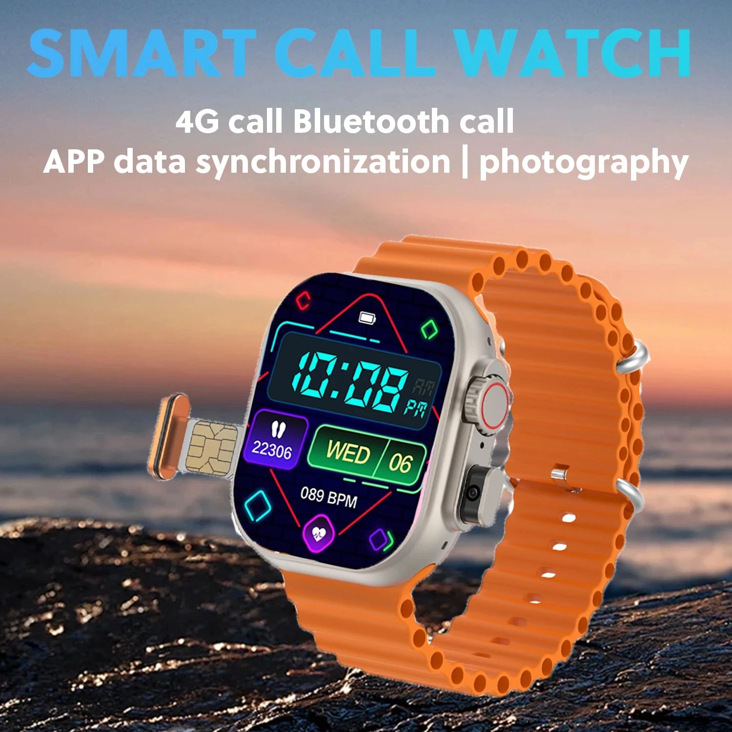 2025 New 4G Network Smart Watch With Sim Card Slot GPS Google Play IP67 Waterproof Android IOS Camera SIM Card ECG Smartwatch For Men Women Sports Smart Watch Kids Smart Watch Woman Smartwatch