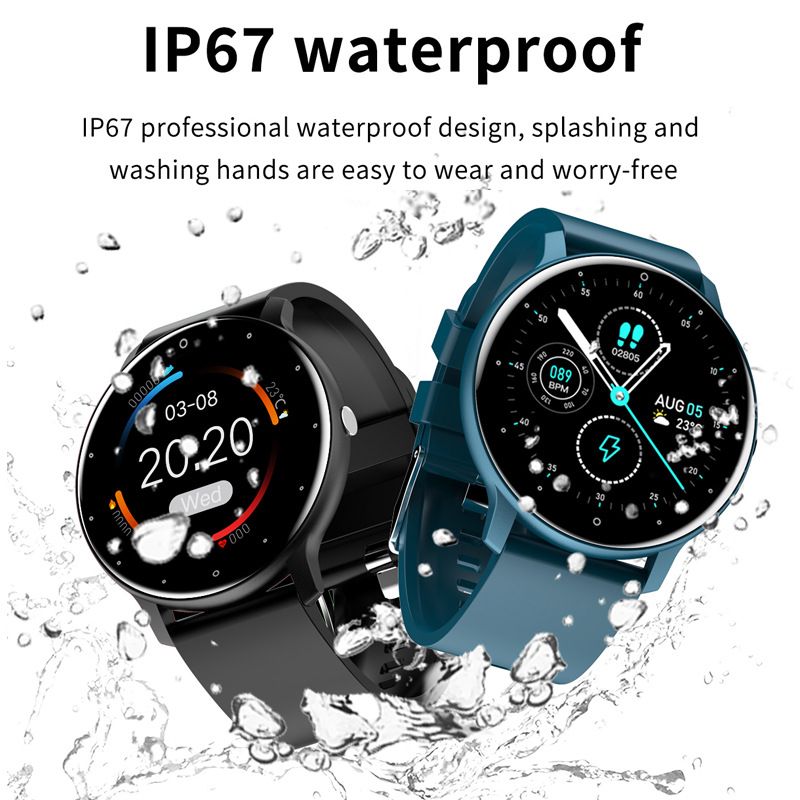 LIGE Women Smart Watch Men Women Fitness Sports Smartwatch Steel TPU Strap Round Touch Control Men's Smart Watch IP67 Waterproof smartwatch Bluetooth Call Heart Rate Monitor Android IOS Ladies Watch