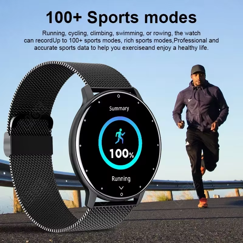 LIGE Women Smart Watch Men Women Fitness Sports Smartwatch Steel TPU Strap Round Touch Control Men's Smart Watch IP67 Waterproof smartwatch Bluetooth Call Heart Rate Monitor Android IOS Ladies Watch