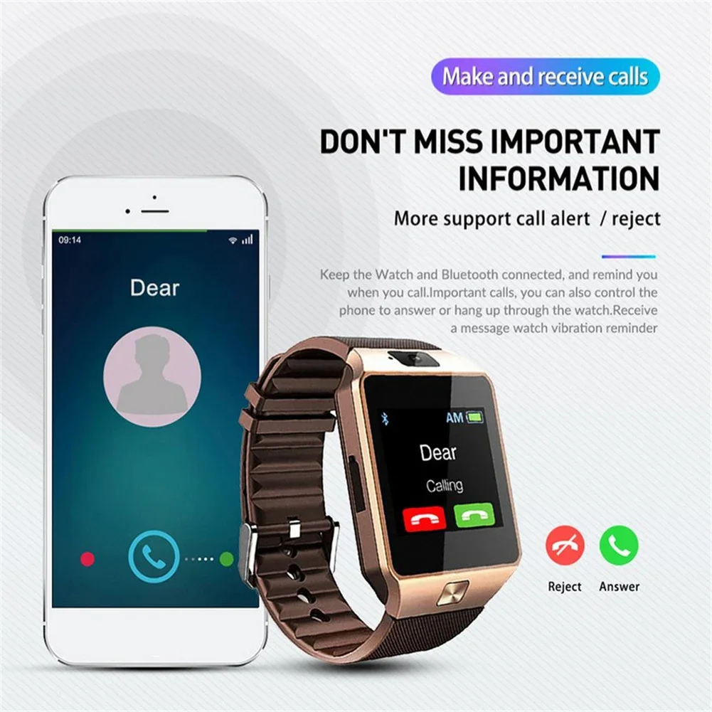 DZ09 Smartwatch Phone Watch Men Women Smart Watch With SIM Card Slot 2G Net Kids Smart Watch A1 V8 Phone Watch Bluetooth Smart Watch With TF Card Memory Card Men Smart Watch Android Watch Wrist Watch