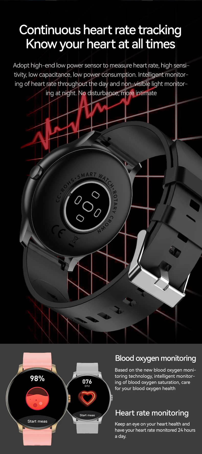 LXASFIT GT2 Men Smart Watch Woman Smartwatch Waterproof Heart Rate Monitor Bluetooth Call Sport Smart Band Bracelet Round Screen Sports Smart Watch for Men Touch Control Kids Smartwatch Ladies Watch