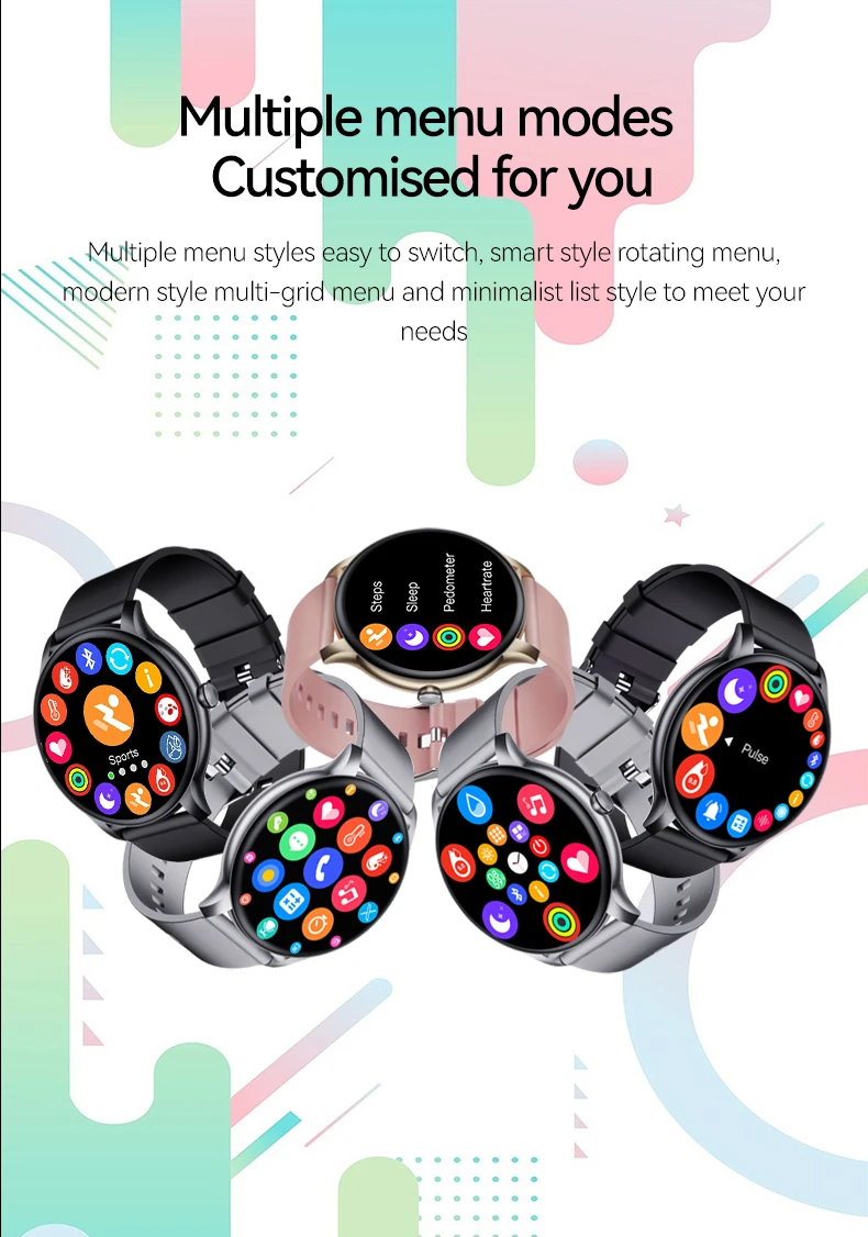 LXASFIT GT2 Men Smart Watch Woman Smartwatch Waterproof Heart Rate Monitor Bluetooth Call Sport Smart Band Bracelet Round Screen Sports Smart Watch for Men Touch Control Kids Smartwatch Ladies Watch