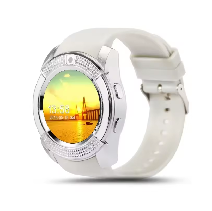 V8 Bluetooth Smart Watch Touch Screen Android Phone Watch Waterproof Sports Smartwatch Men Women Heart Rate Monitoring Smartphone Kids Smartwatch With SIM Card Port