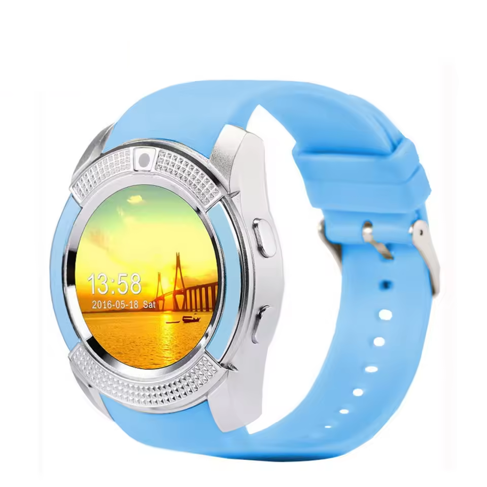 V8 Bluetooth Smart Watch Touch Screen Android Phone Watch Waterproof Sports Smartwatch Men Women Heart Rate Monitoring Smartphone Kids Smartwatch With SIM Card Port