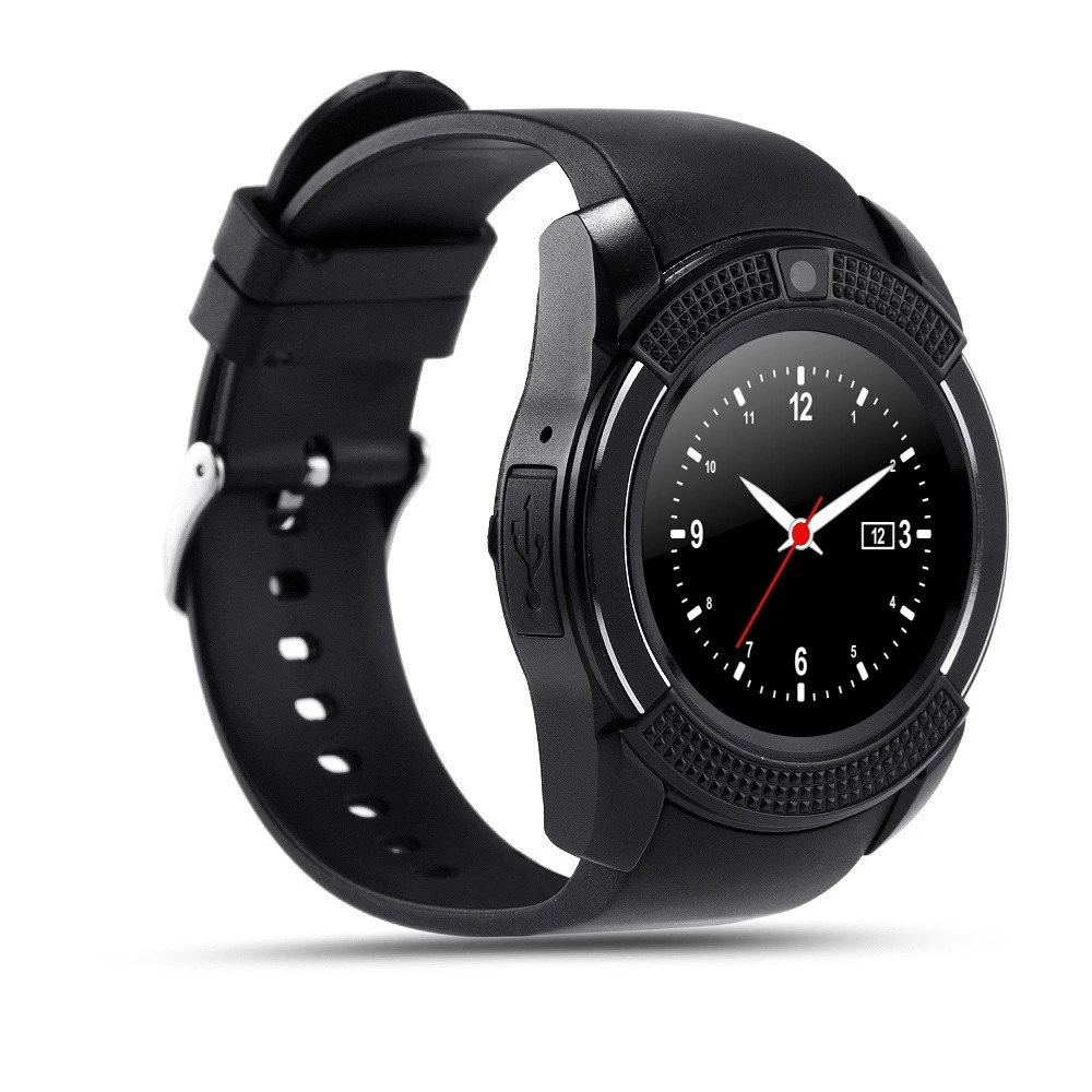 V8 Bluetooth Smart Watch Touch Screen Android Phone Watch Waterproof Sports Smartwatch Men Women Heart Rate Monitoring Smartphone Kids Smartwatch With SIM Card Port