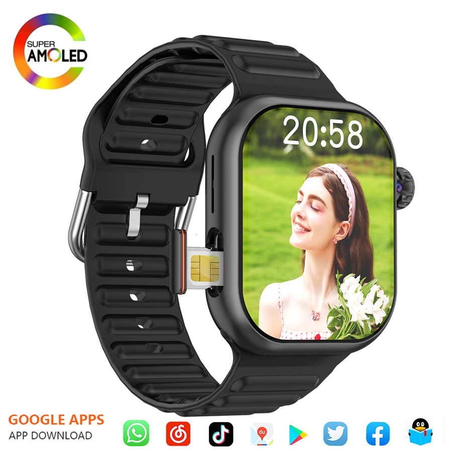 B29 Wireless Calling Smart Watch Make Answer Call Full Touch Sport Fitness S9 ultra Smart Watch for Men Women with Wifi 4G Android Support SIM Card Rotating Camera S9 Smart Watch Sports Smart Watch