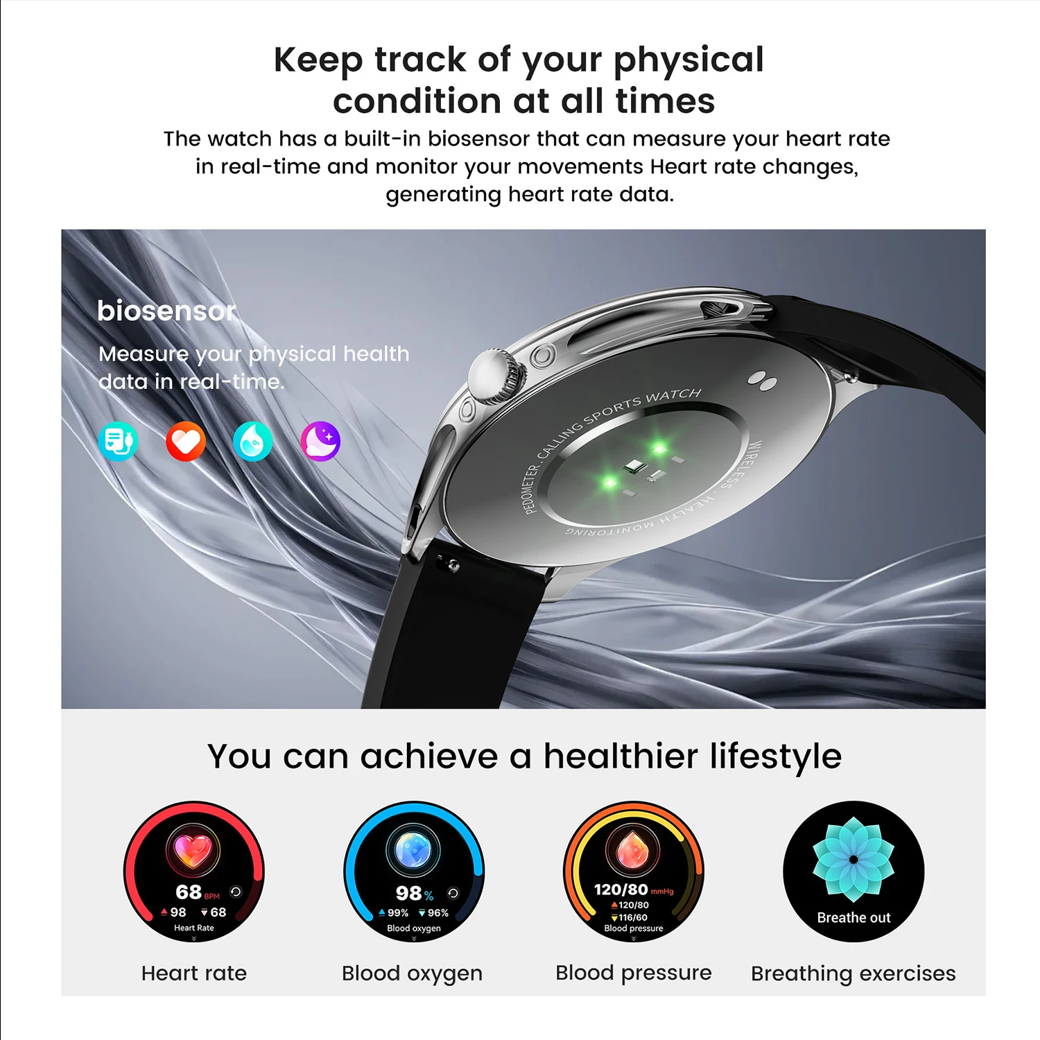 2025 New Kalobee Smart Watch SK42 Ultra Thin Sport SmartWatch Men AMOLED Screen Fitness Tracker Long Battery Life Waterproof Watch High-quality Top Brand Round Screen Bluetooth Call Smartwatch For Men