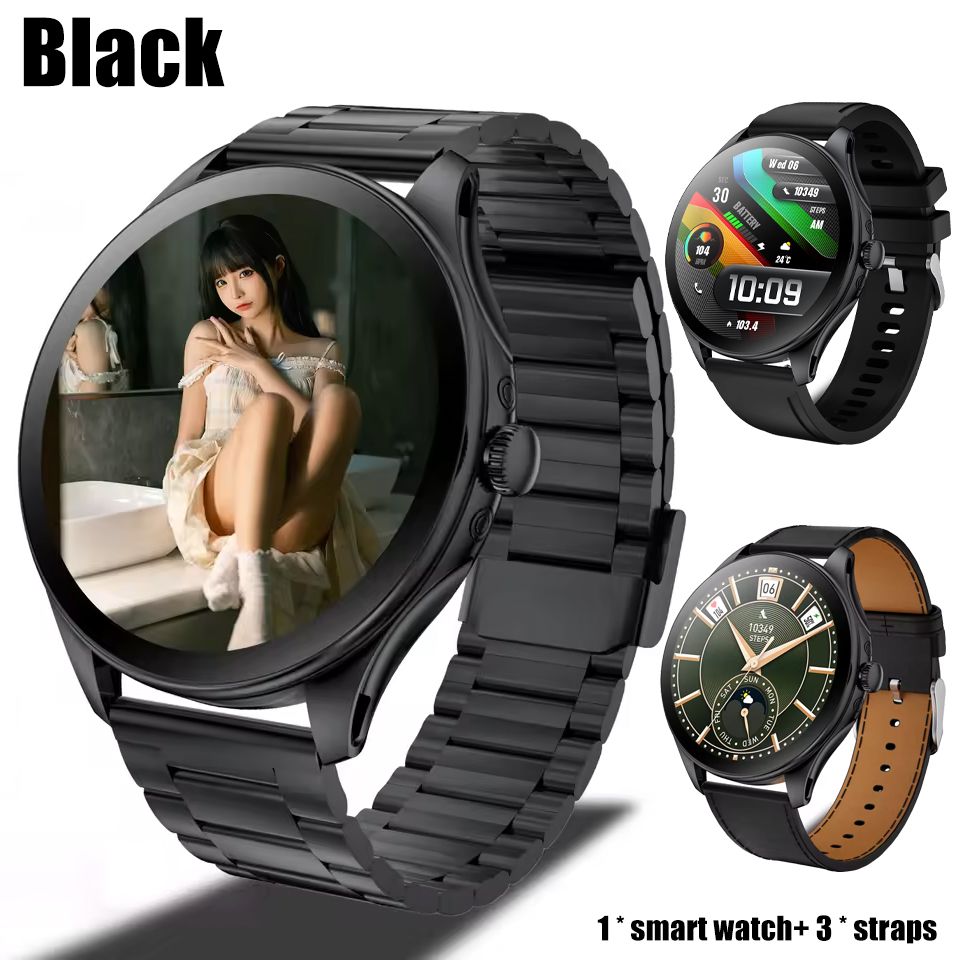 2025 New Kalobee Smart Watch SK42 Ultra Thin Sport SmartWatch Men AMOLED Screen Fitness Tracker Long Battery Life Waterproof Watch High-quality Top Brand Round Screen Bluetooth Call Smartwatch For Men