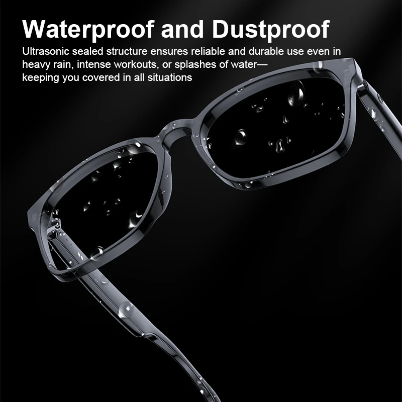 AI Smart Glasses Intelligent Translation Glasses Bluetooth Calling Music Playback Voice Assistant Remote Control Waterproof Audio Glasses Color-Changing Lens Anti-UV Outdoor Driving Smart Sunglasses
