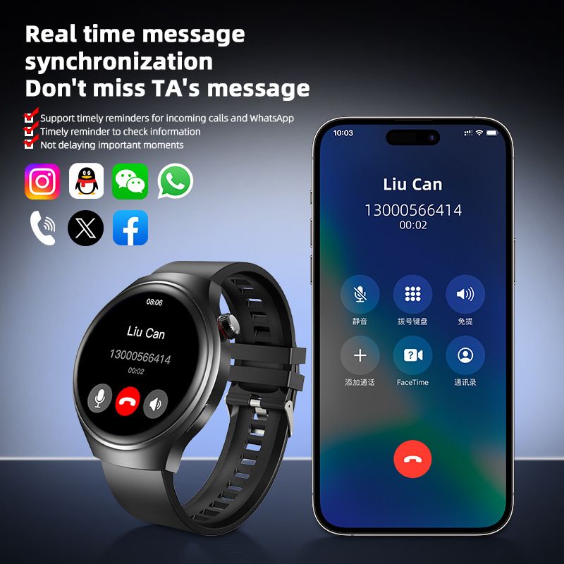 2025 New Smart Watch HD Round Screen Bluetooth Call GPS Fitness Track Sports Watch Heart rate Health Monitoring Men Women Smart Watch Gift Set Watch 4 Smartwatch For Men Couple Waterproof Smart Watch