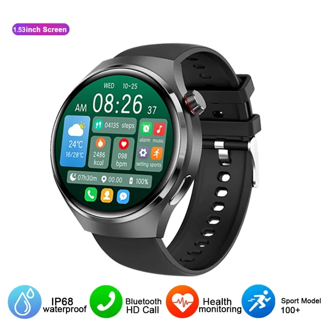 2025 New Smart Watch HD Round Screen Bluetooth Call GPS Fitness Track Sports Watch Heart rate Health Monitoring Men Women Smart Watch Gift Set Watch 4 Smartwatch For Men Couple Waterproof Smart Watch