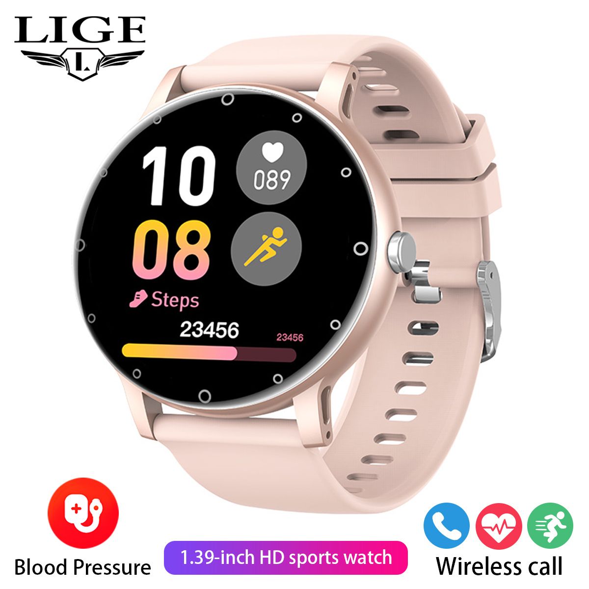 LIGE S88 Smart Watch 1.39'' Round AI voice Smartwatch Bluetooth Call Men Women Fitness Sports Smart Bracelet Health Heart Rate Monitoring Sports Watches For IOS Android Waterproof Smart Watch For Men