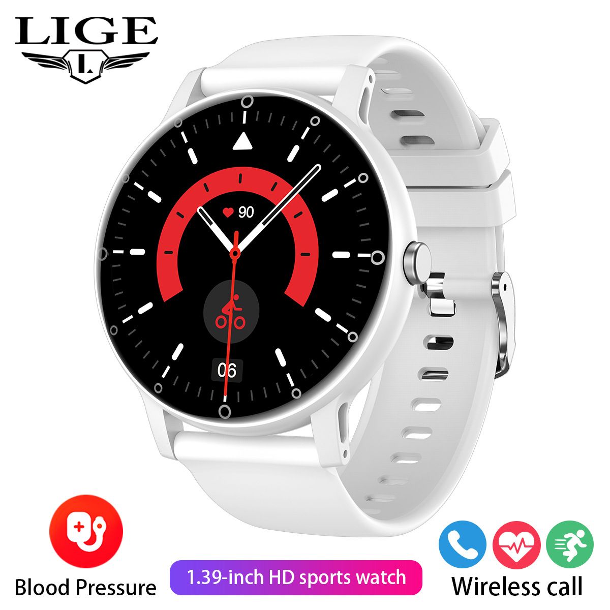 LIGE S88 Smart Watch 1.39'' Round AI voice Smartwatch Bluetooth Call Men Women Fitness Sports Smart Bracelet Health Heart Rate Monitoring Sports Watches For IOS Android Waterproof Smart Watch For Men
