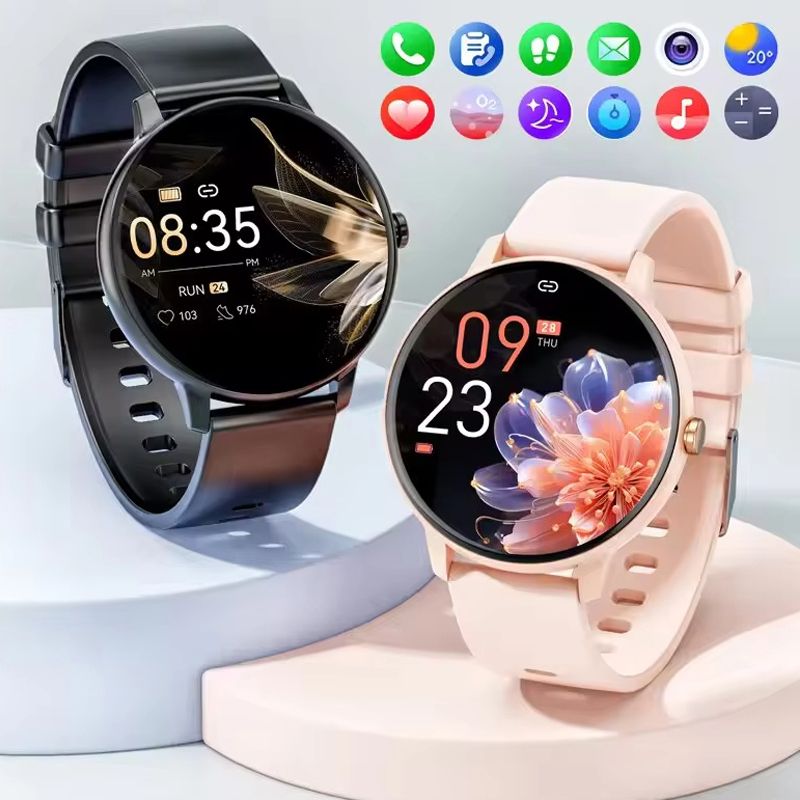 2025 New Smart Watch for Men Women Gift Round Full Touch Screen Ultra-thin Sport Fitness Watches Bt Call Digital Smartwatch Lady Wristwatch Z2 Plus Smartwatch Waterproof Sports Smart Watch For Woman
