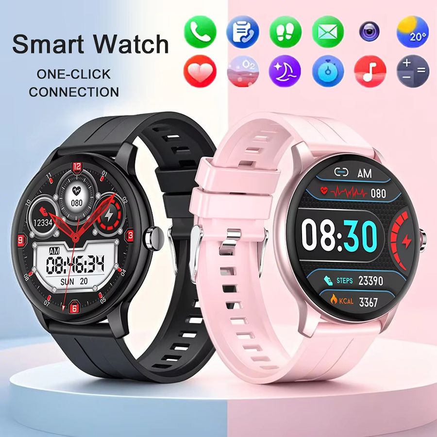 2025 New Smart Watch for Men Women Gift Round Full Touch Screen Ultra-thin Sport Fitness Watches Bt Call Digital Smartwatch Lady Wristwatch Z2 Plus Smartwatch Waterproof Sports Smart Watch For Woman