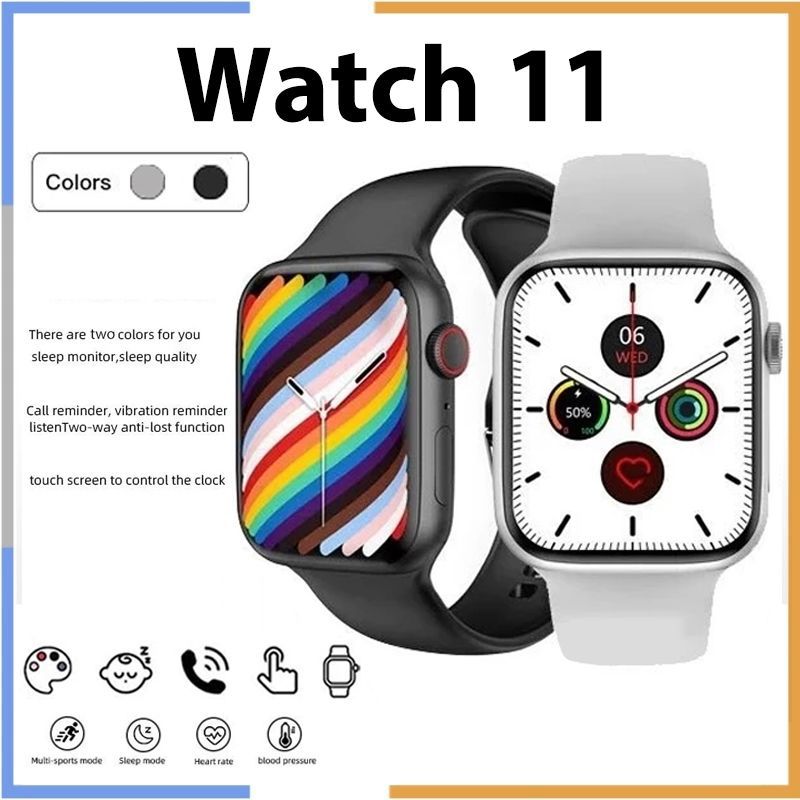 Watch 11 Smart watch Sports Fintess Smart Watch For Men Bluetooth Call 2.19'' Full Touch Screen Heart Rate Monitor Women Smartwatch Couple Watch Sports Watch Wrist Watch Sleep Monitor Smart Bracelet