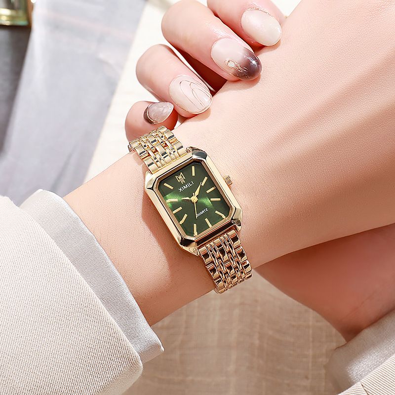 JQSEN Women's Watch Light Luxury Steel Band Female Student Fashion Casual Square Quartz Watch Analog Watch Gold Watch for woman Valentine's Day present girlfriend gift mother's day gift ladies watch
