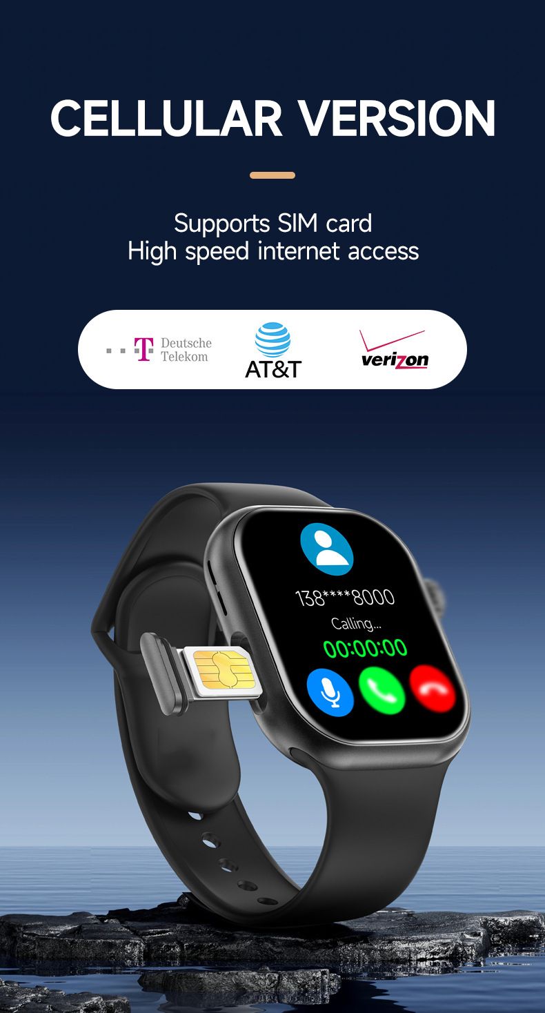 S10 Smart Watch With SIM Card And Wifi Men Women Smartwatch Smart Phone Watch Independent Card Call S9 190° Rotating Camera Free Download of APP Smartwatch SIM Card NFC Sport Smart Watch For Men