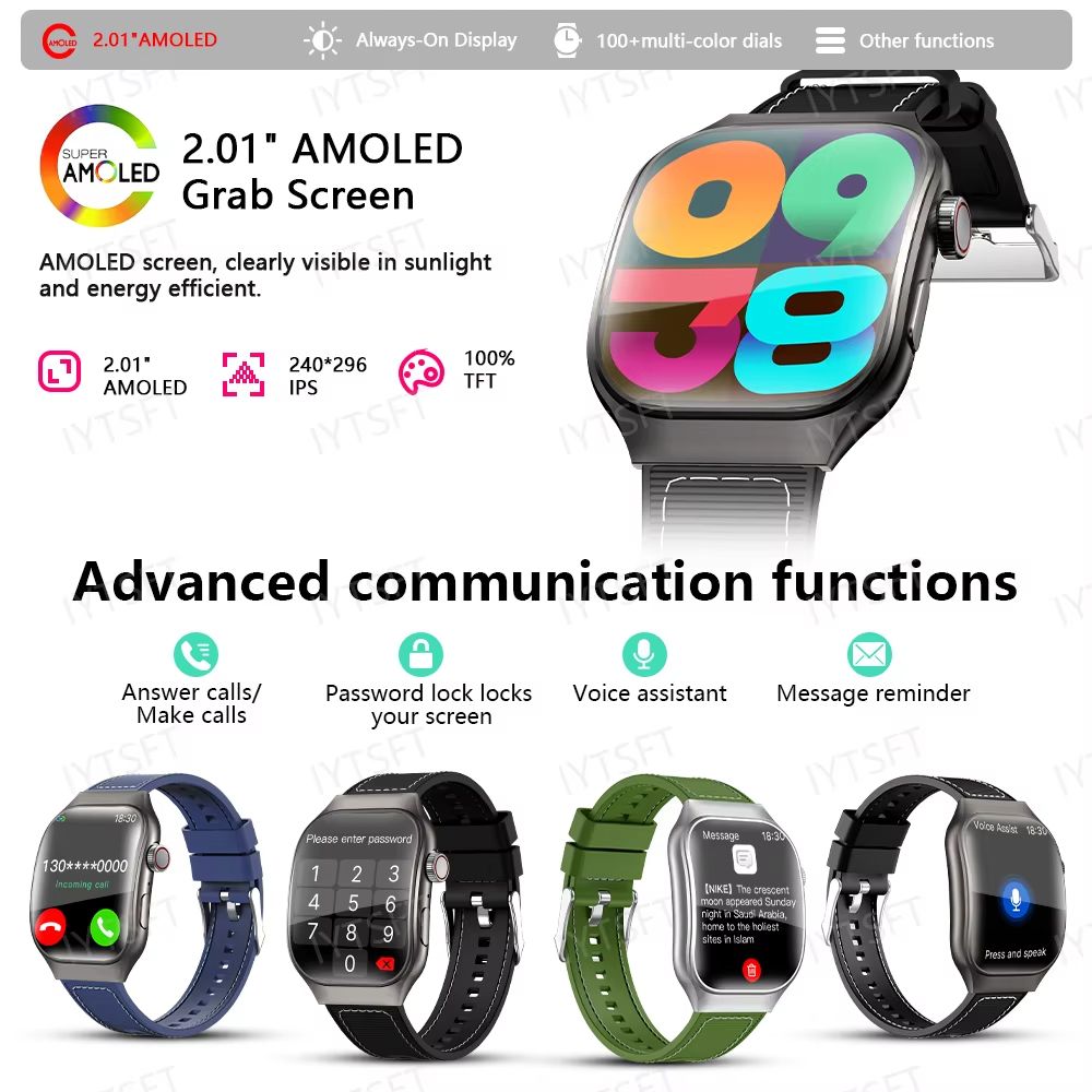 LAXASFIT New H7 Smart Watch Bluetooth Call Full Touch Curved Screen Message Reminder Heart Rate Monitor Sports Smartwatch for Men Sleep Monitoring Waterproof Men's Watch Kids Watch Women Smartwatch