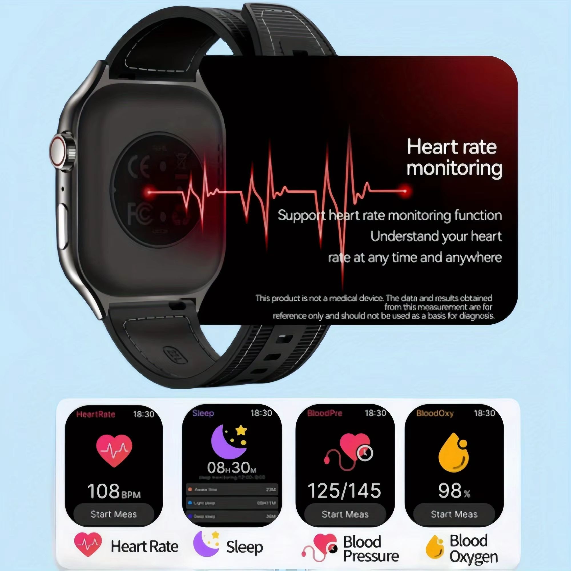 LAXASFIT New H7 Smart Watch Bluetooth Call Full Touch Curved Screen Message Reminder Heart Rate Monitor Sports Smartwatch for Men Sleep Monitoring Waterproof Men's Watch Kids Watch Women Smartwatch