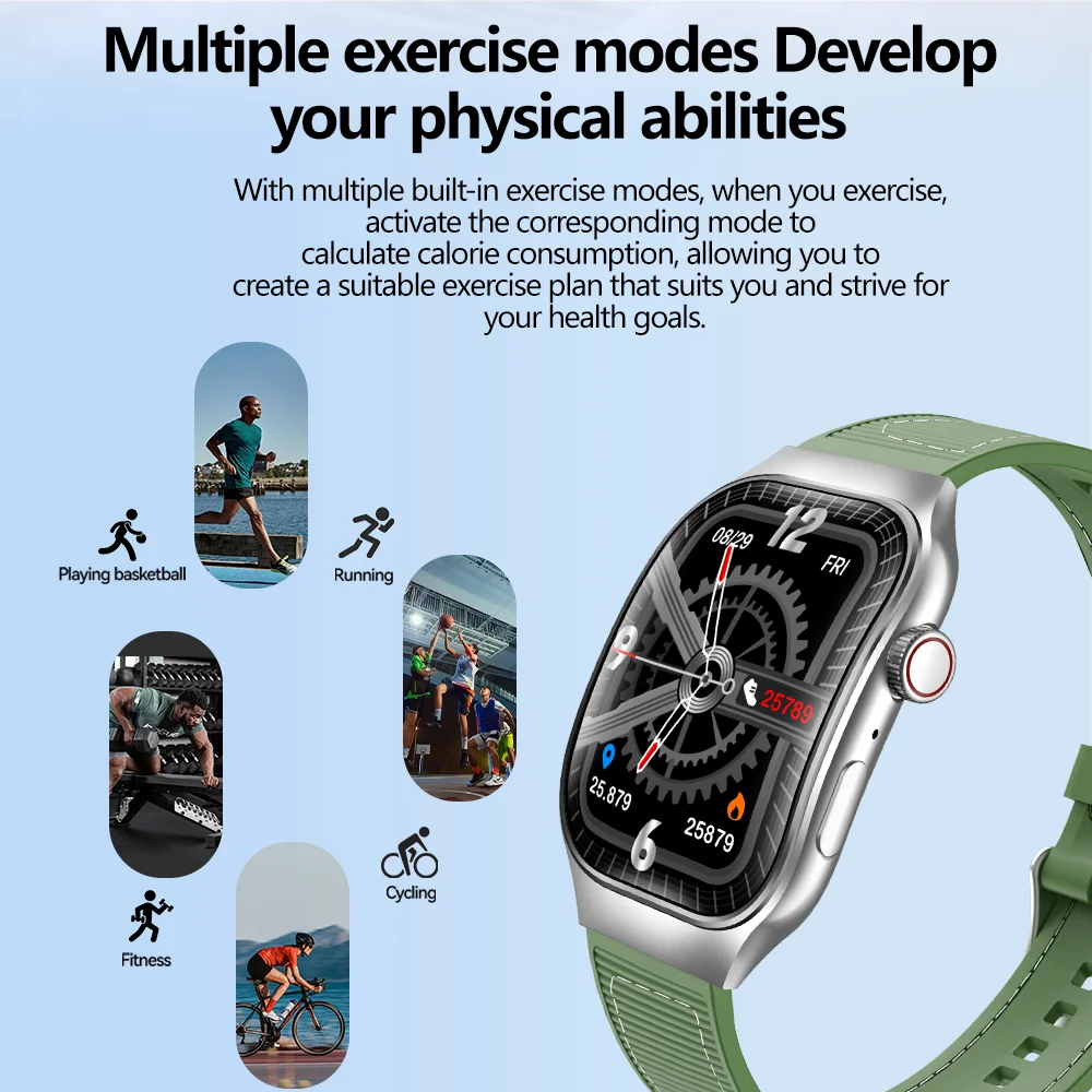 LAXASFIT New H7 Smart Watch Bluetooth Call Full Touch Curved Screen Message Reminder Heart Rate Monitor Sports Smartwatch for Men Sleep Monitoring Waterproof Men's Watch Kids Watch Women Smartwatch