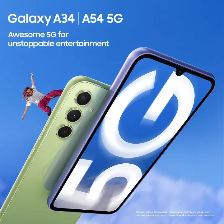 SAMSUNG Galaxy A54 5G A Series Cell Phone, 128GB Unlocked Android Smartphone, AMOLED Display, Advanced Triple Camera System, Expandable Storage, Rugged Design, US Version, 2024,