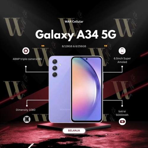 SAMSUNG Galaxy A34 5G A Series Cell Phone, 128GB Unlocked Android Smartphone, AMOLED Display, Advanced Triple Camera System, Expandable Storage, Rugged Design, US Version, 2024,