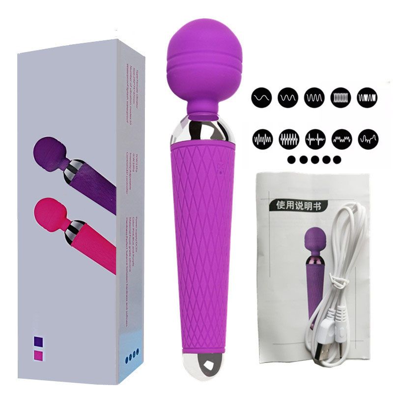 Woman Sex Toy USB Rechargeable G-spot Clit Vibrator Sex Toy Dildo Massager Magic Wand Waterproof AV Stick Dildo Female Vagina Clitoris Massager Sex Toys