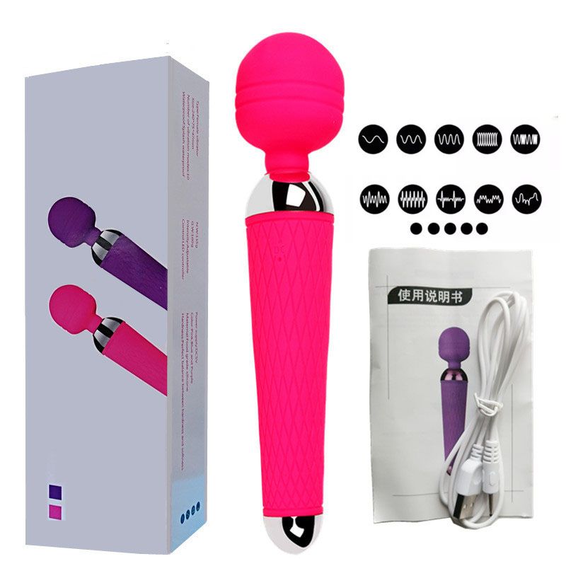Woman Sex Toy USB Rechargeable G-spot Clit Vibrator Sex Toy Dildo Massager Magic Wand Waterproof AV Stick Dildo Female Vagina Clitoris Massager Sex Toys