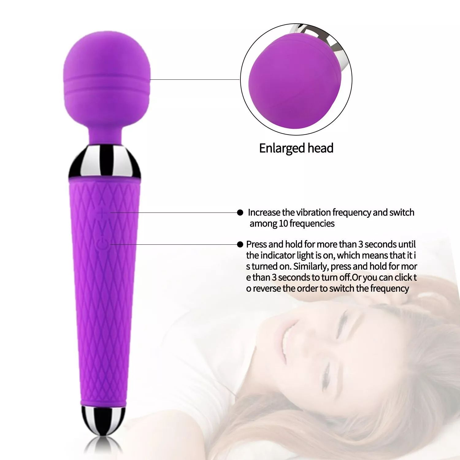 Woman Sex Toy USB Rechargeable G-spot Clit Vibrator Sex Toy Dildo Massager Magic Wand Waterproof AV Stick Dildo Female Vagina Clitoris Massager Sex Toys