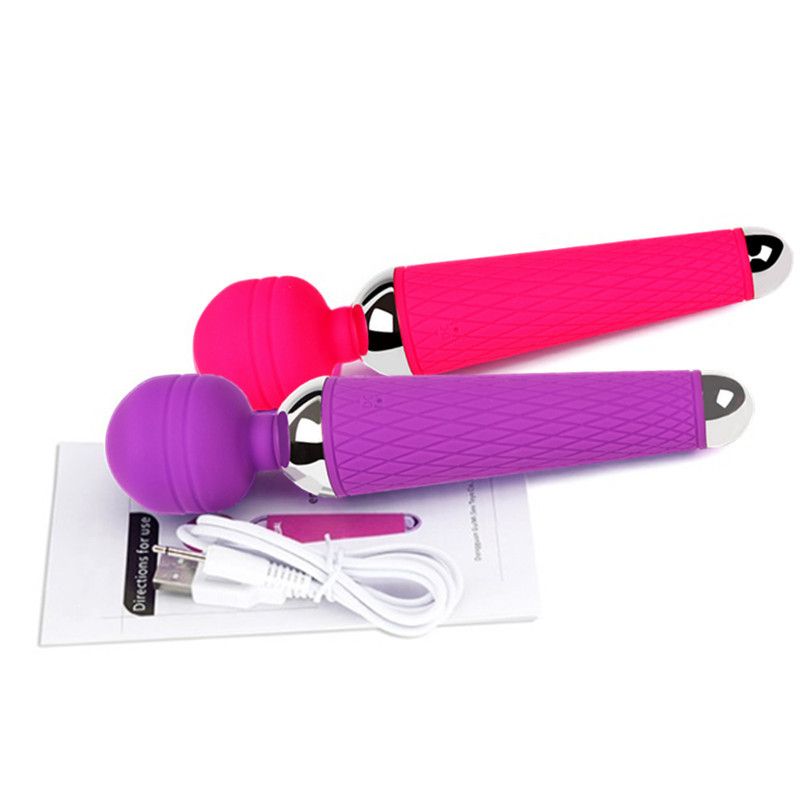 Woman Sex Toy USB Rechargeable G-spot Clit Vibrator Sex Toy Dildo Massager Magic Wand Waterproof AV Stick Dildo Female Vagina Clitoris Massager Sex Toys