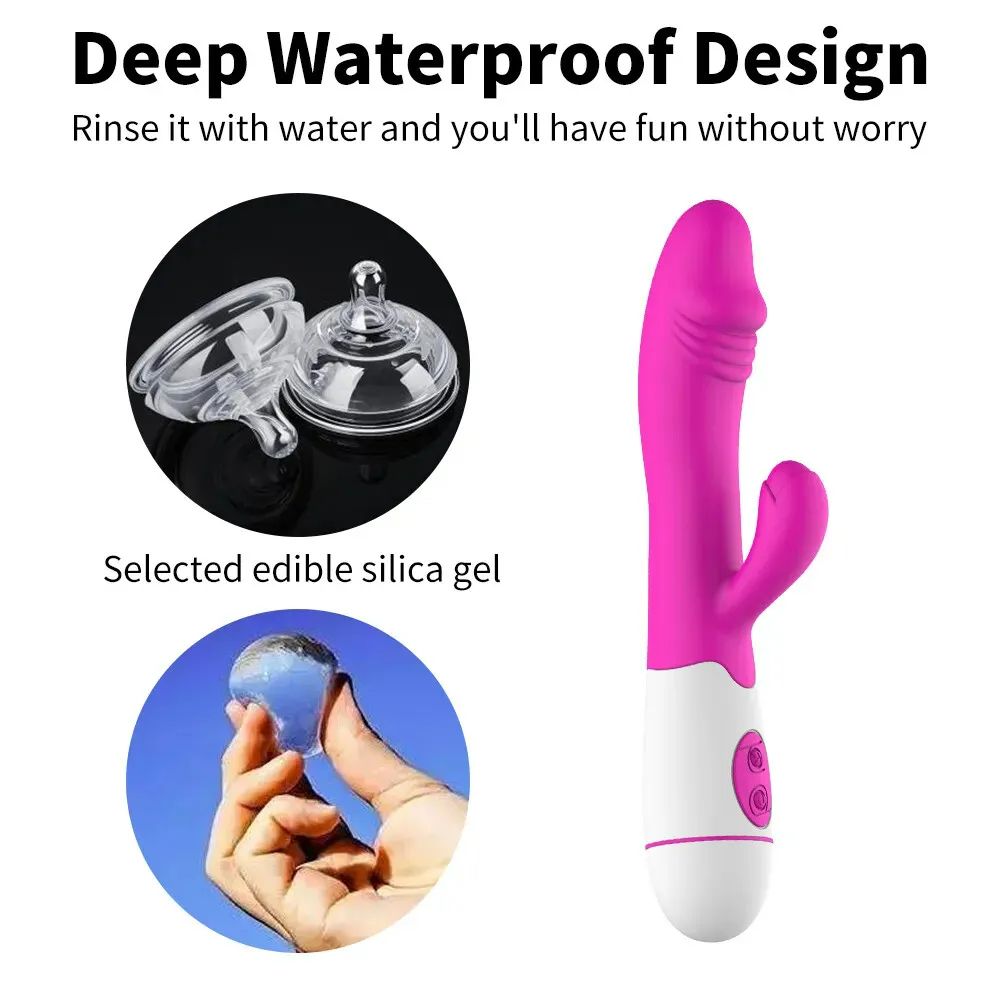Sex Toy Woman 10 Modes Dildo Female Vibrator Sex Toy Personal Hand Held Powerful Massager Vibrator Wand Waterproof Multispeed Double Vibrator Rabbit G-Spot Clit Massager Female Adult Sex Toy