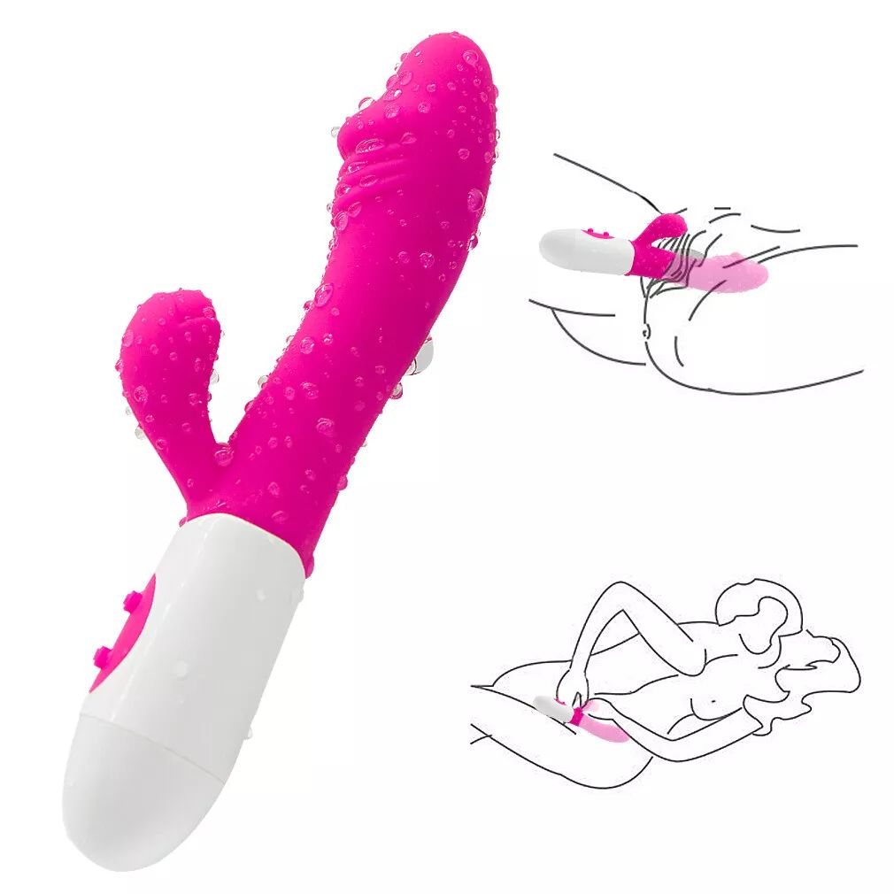 Sex Toy Woman 10 Modes Dildo Female Vibrator Sex Toy Personal Hand Held Powerful Massager Vibrator Wand Waterproof Multispeed Double Vibrator Rabbit G-Spot Clit Massager Female Adult Sex Toy