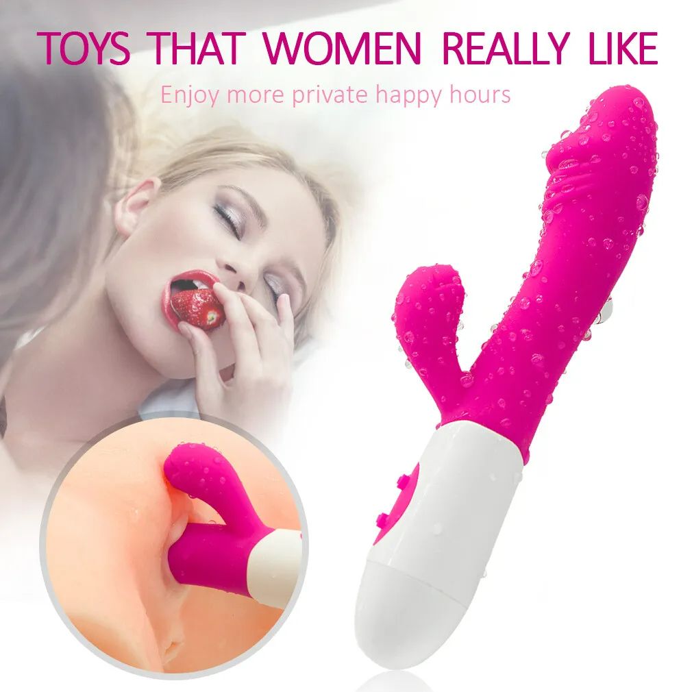 Sex Toy Woman 10 Modes Dildo Female Vibrator Sex Toy Personal Hand Held Powerful Massager Vibrator Wand Waterproof Multispeed Double Vibrator Rabbit G-Spot Clit Massager Female Adult Sex Toy