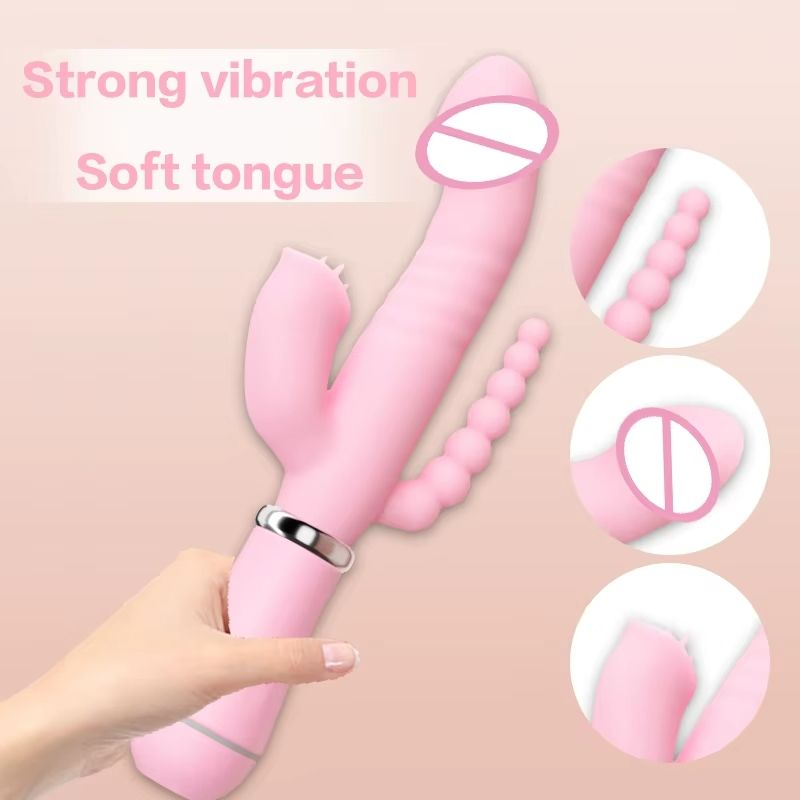 3 In 1 Sex Toys Dildo Vibrators Adult Penis Anal Double Penetration Vibrator Masturbation Anal Clit Vibrators G-spot Clitoral Stimulators Female Orgasm Sex Toys