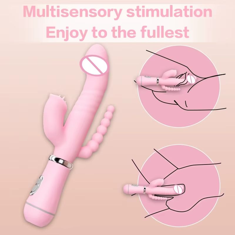 3 In 1 Sex Toys Dildo Vibrators Adult Penis Anal Double Penetration Vibrator Masturbation Anal Clit Vibrators G-spot Clitoral Stimulators Female Orgasm Sex Toys