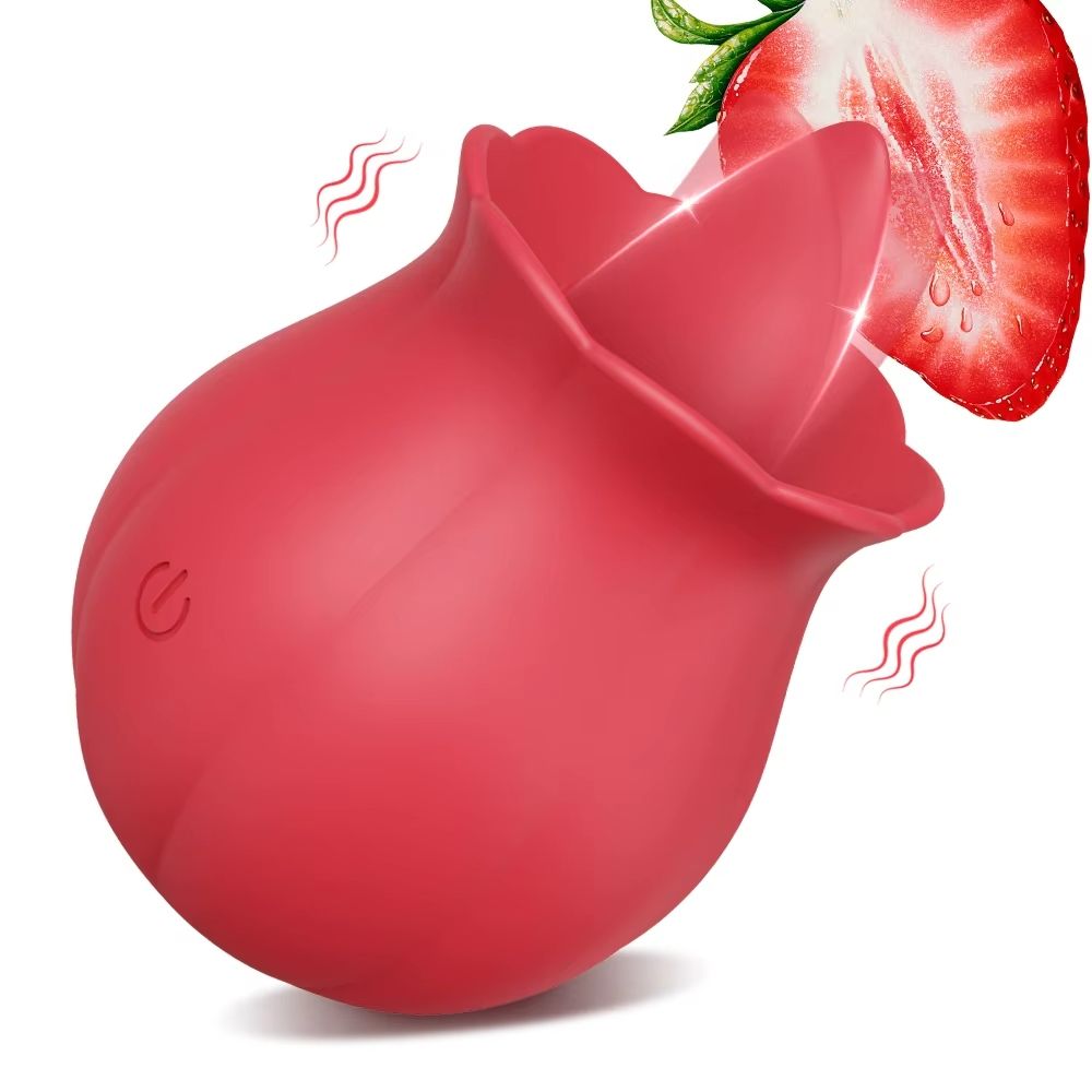 Powerful Tongue Licking Dildo Vibrator Women Clitoris Stimulator Massager Female Oral Nipples Clit Vibrating Rose Sex Toys for Adults