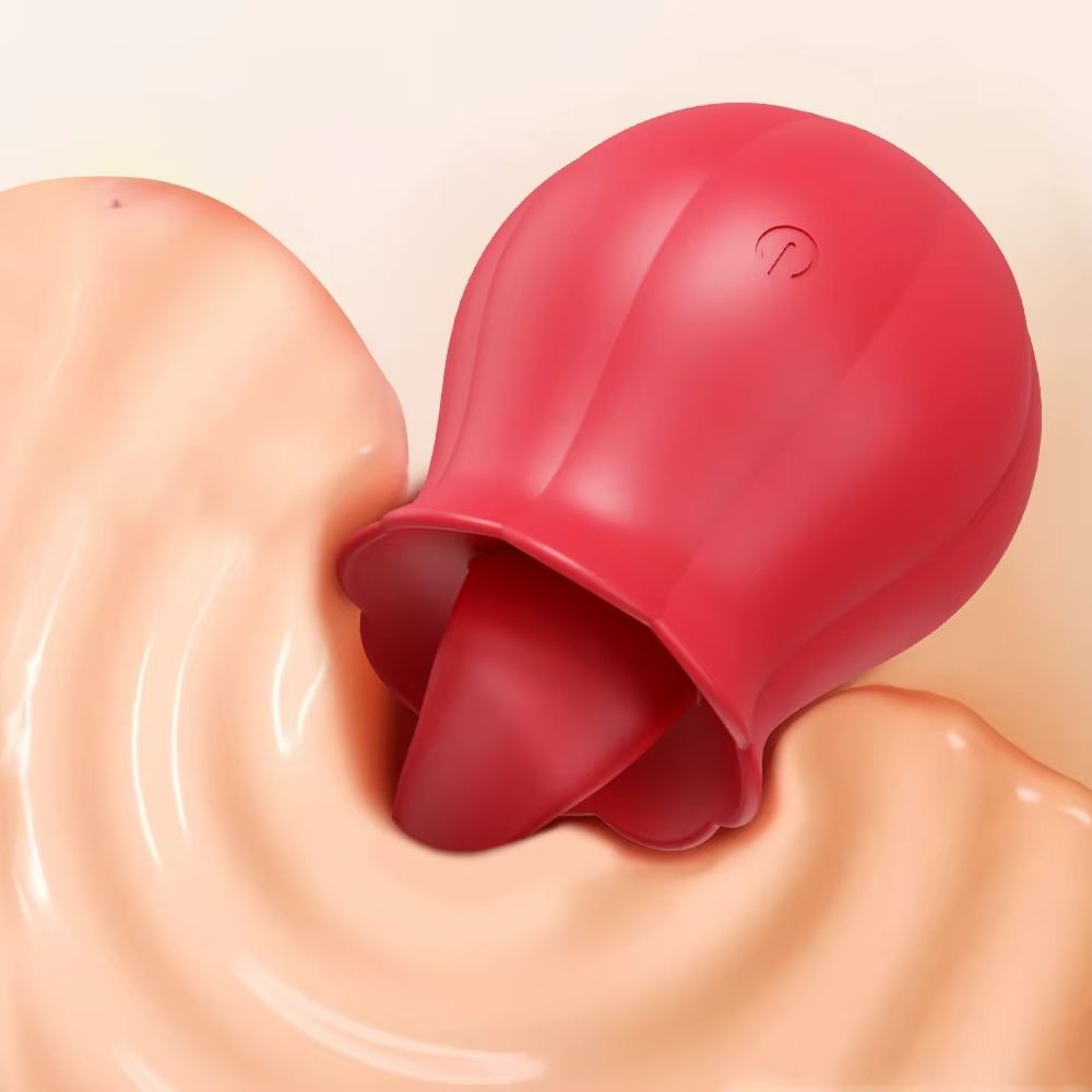 Powerful Tongue Licking Dildo Vibrator Women Clitoris Stimulator Massager Female Oral Nipples Clit Vibrating Rose Sex Toys for Adults