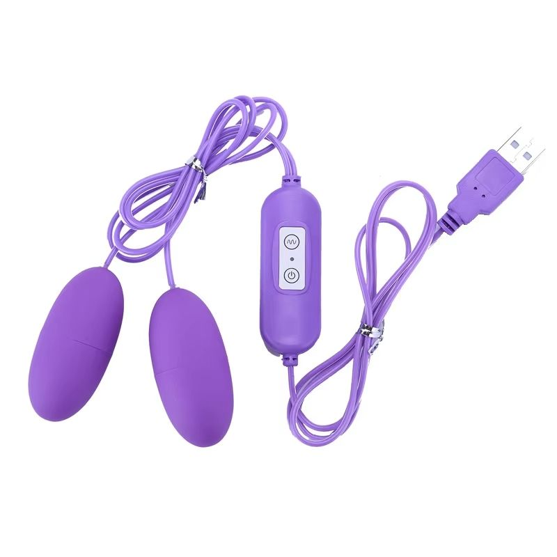20 Speed USB Vibrating Egg Erotic Dildo 2 Eggs Double Vibrators G-spot Multi Massage Stick Bullet Vibrator Masturbation Clitoris Double Vibrators Eggs Remote Control AV Orgasm Squirt Adult Sex Toys