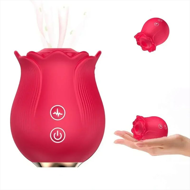 Rose Suck Vibrator Adult Sex Toys Vagina Sucking Vibrator with 12 Sucking Modes G-Spot Vibrator Nipple Sucker Dildo Female Sex Toys