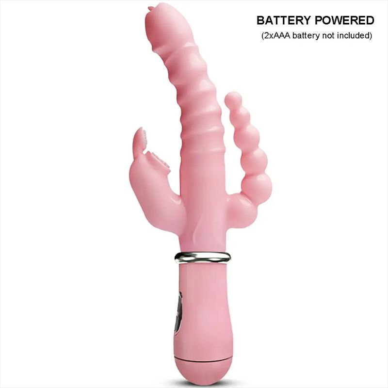 12 Speeds Rabbit G Spot Dildo Vibrator Clitoris Stimulator Penis Anal Double Penetration Tongue Licking Double Rod Adult Sex Toy