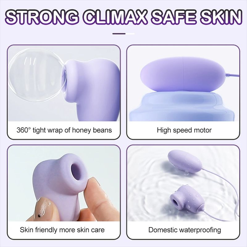 2 In 1 Sucking Vibrator Love Egg Clitoris Stimulator Masturbator G-Spot Vaginal Balls Clit Vacuum Sucker 20 Speed Nipple Sucking Vibrating Egg Sex Toys for Adult Women Couples