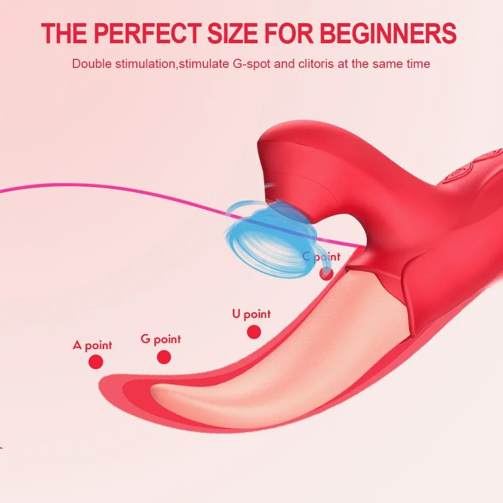 3 In 1 Lick Suck Vibrators For Women Licking Tongue Clitoris Stimulator Dildo G Spot Massager Vagina Sucking Vibrator Female Orgasm Sex Toys